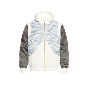 LVL XIII‎ Mens New Backpack Jacket Cream Blue Camo Gold Zip Hooded S LXS18JK01C